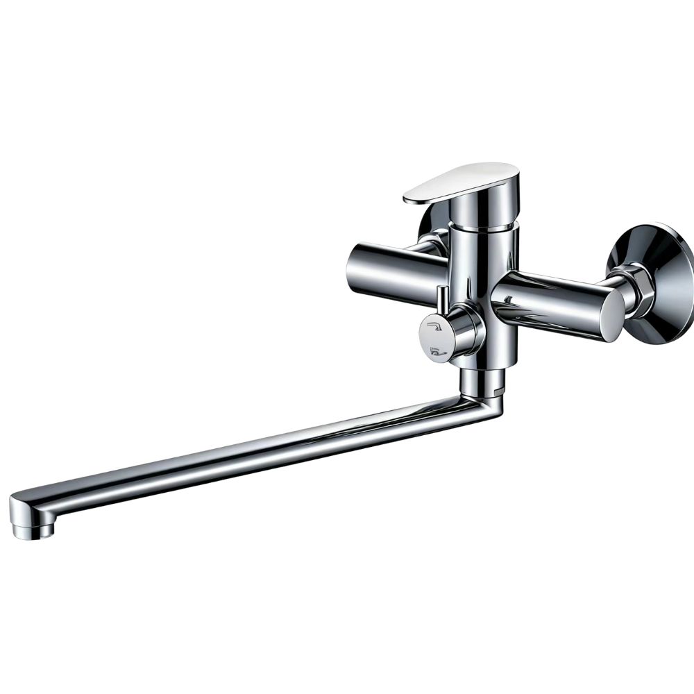 Baterie pentru cadă, pipa lunga, Aquafix - 120, cromată, INOX